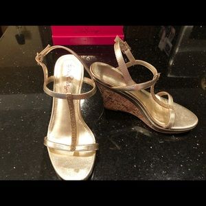 Lily Pulitzer Gold Wedge Sandals